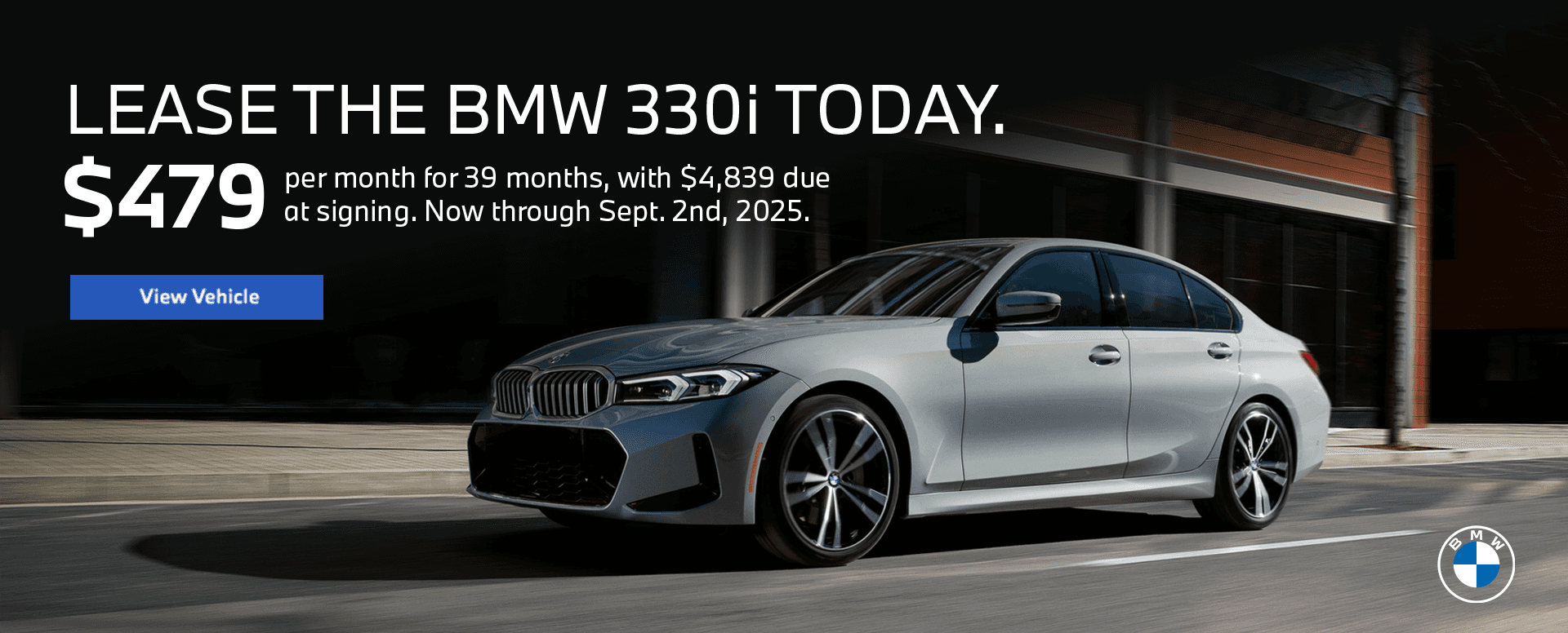 2025 BMW 330i for $479 per month lease.
