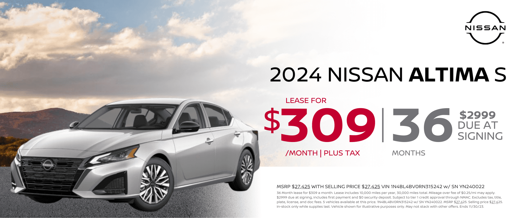 November 2023 Altima Lease Offer