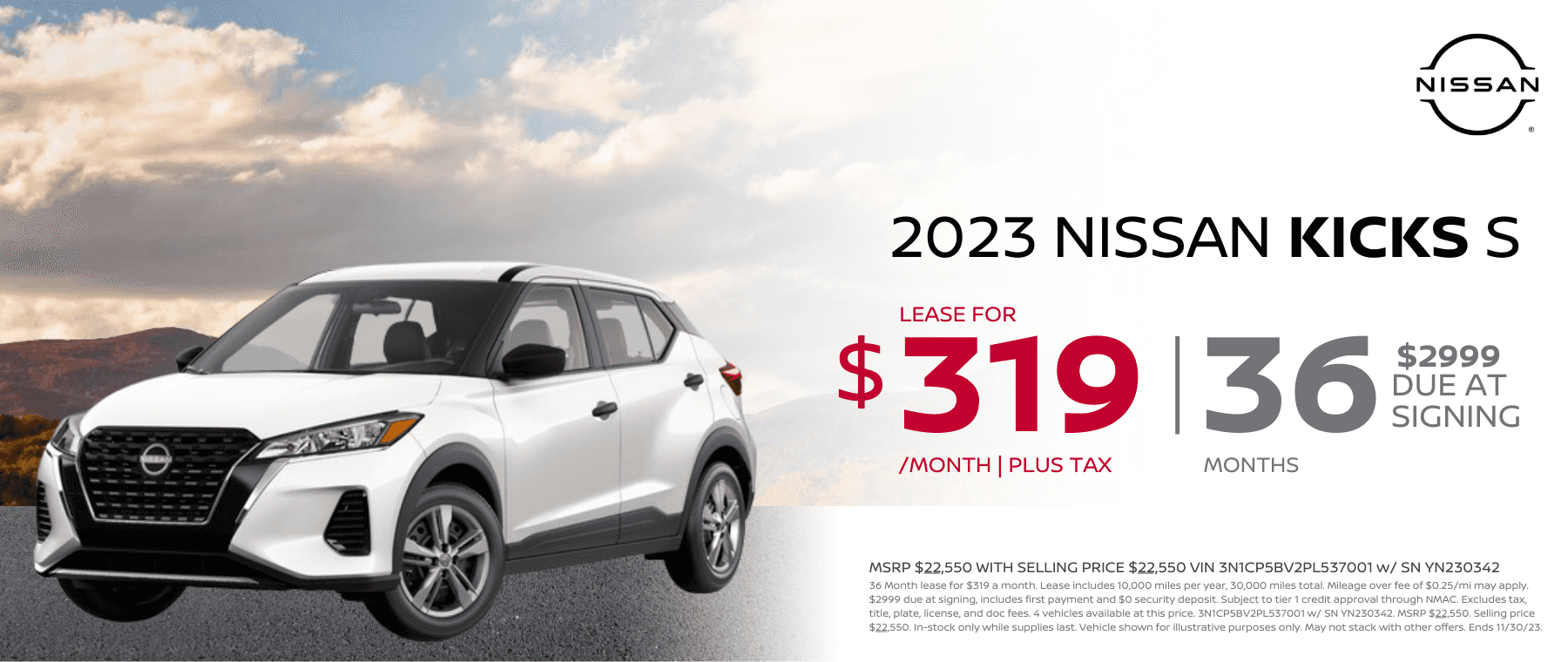 November 2023 Kicks Lease Offer