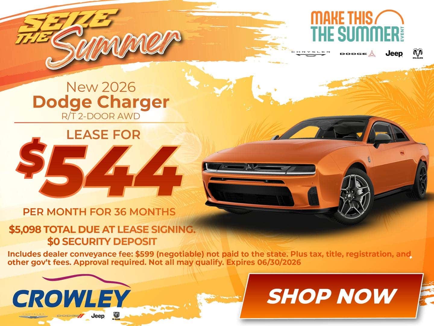 2026 Dodge Charger - Lease for $544/month