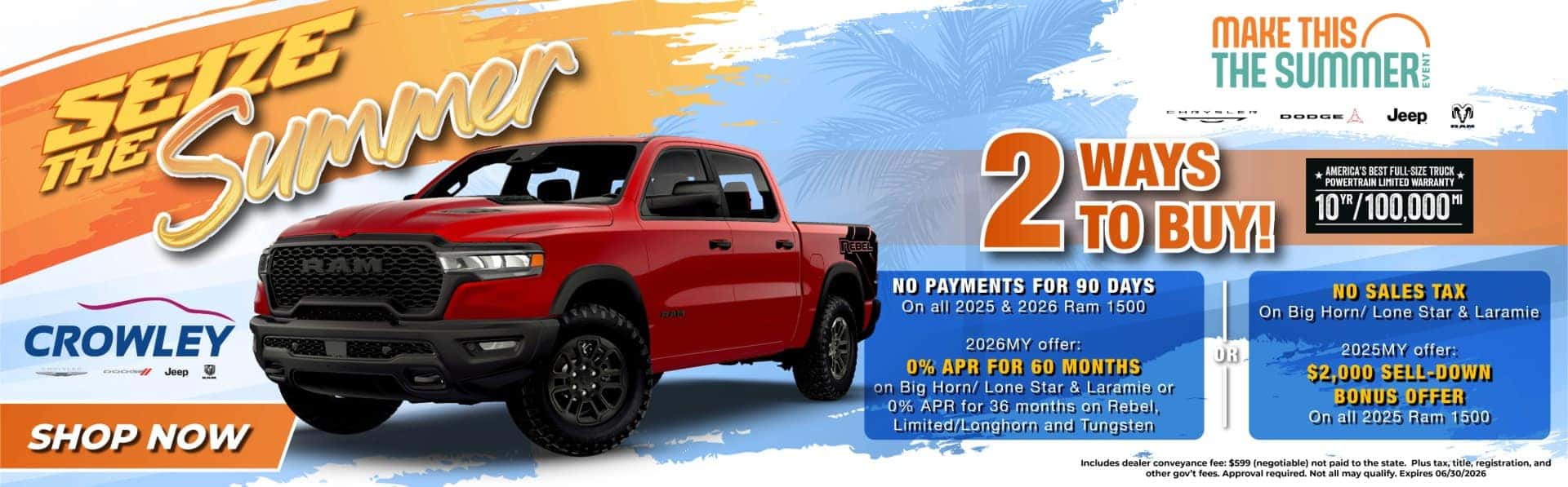 Seize the Summer Crowley CDJR 2 ways to buy