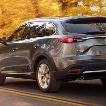 2019 Mazda CX-9 driving in autumn