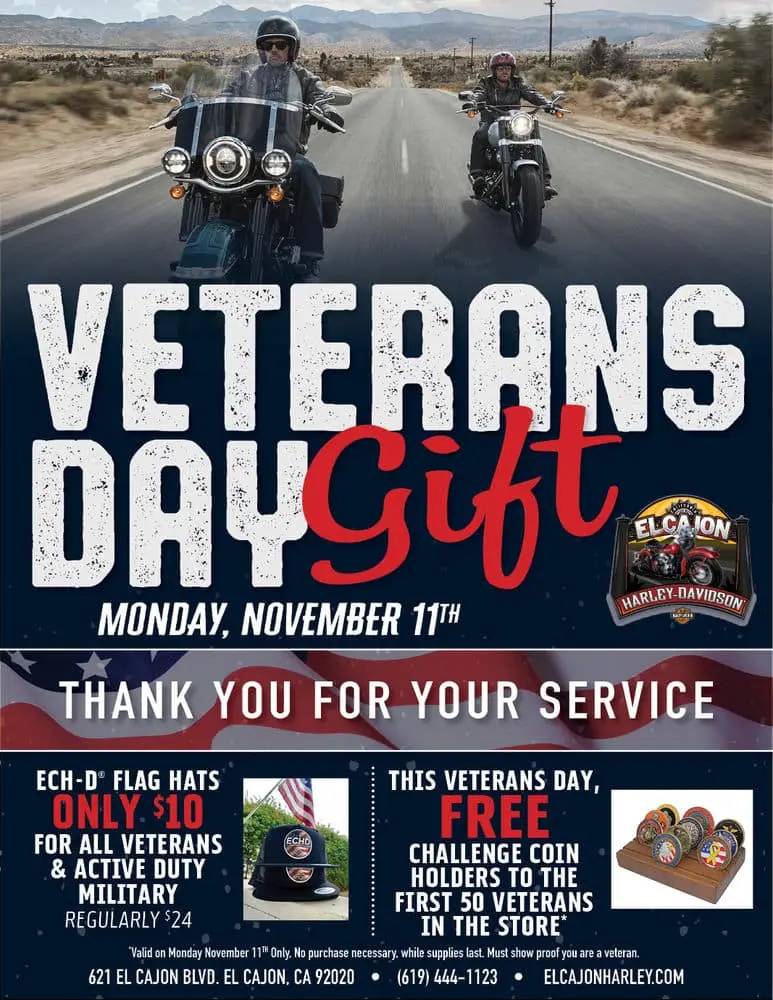 Veterans Day Specials El Cajon HarleyDavidson