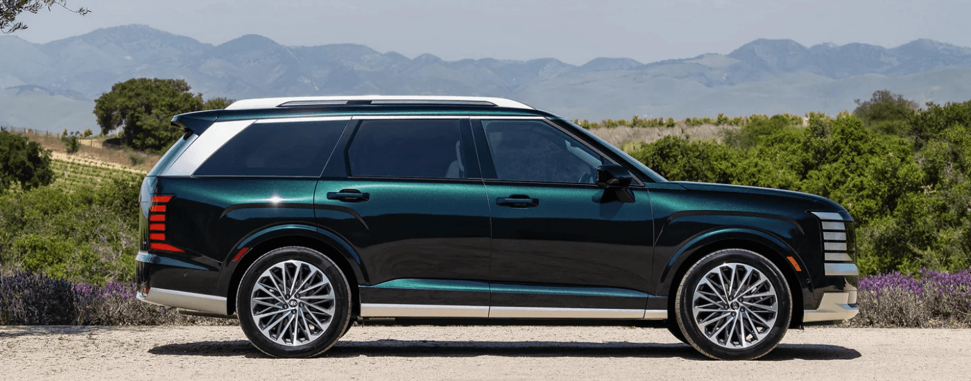 Green 2026 Hyundai Palisade for sale in Montgomery parked after a test drive
