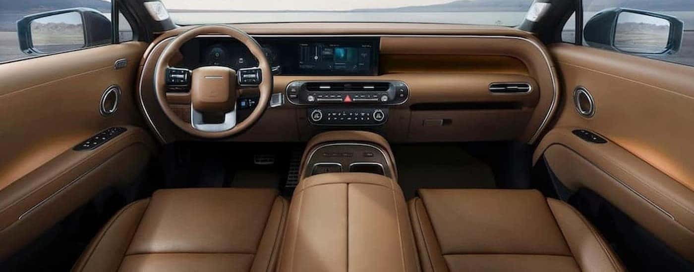 The tan interior and dash in a 2026 Hyundai Palisade for sale near Trussville.