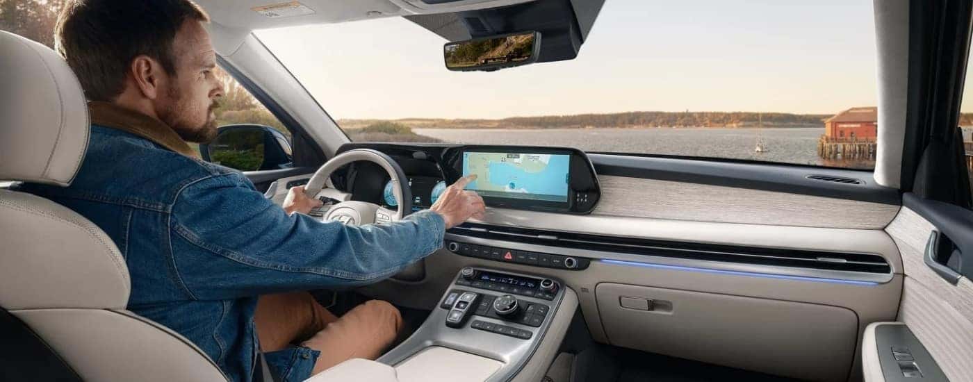 the interior of a 2024 used Hyundai Palisade for sale.