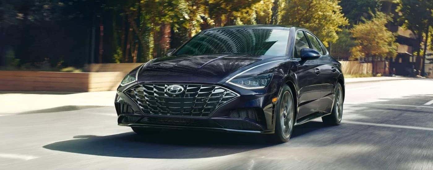 Blue 2023 Hyundai Sonata Limited for sale near Auburn on a test drive