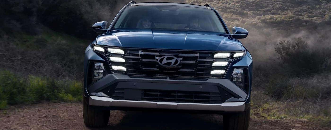 Front grille on a blue 2025 Hyundai Tucson for sale in Montgomery