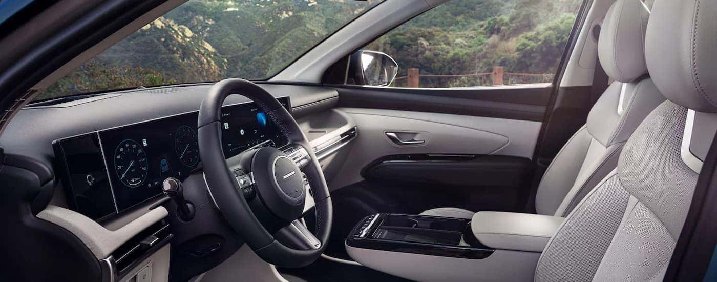 Light gray interior and dashboard inside a 2026 Hyundai Tucson