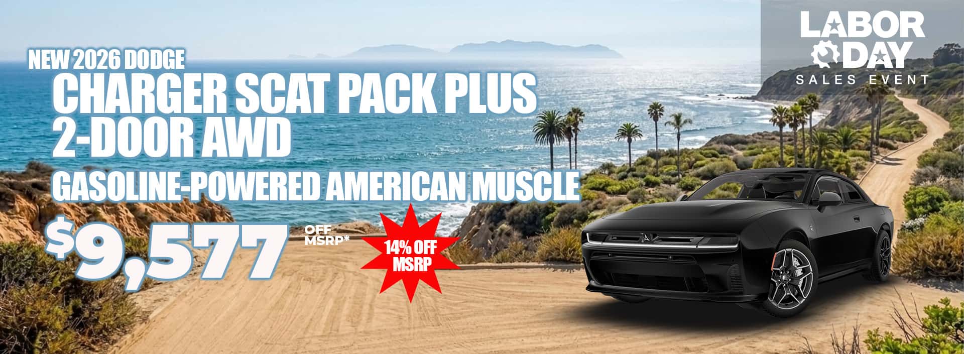New 2026 Dodge CHARGER SCAT PACK PLUS 2-DOOR AWD Gasoline-Powered American Muscle $9,577 OFF MSRP*