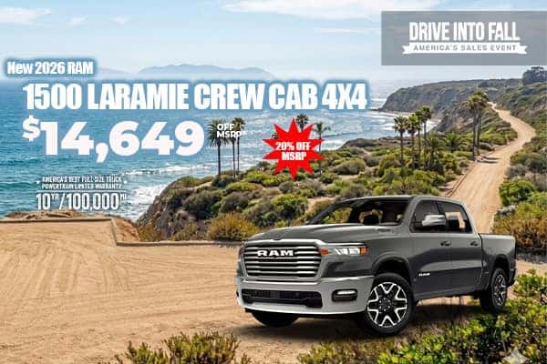 New 2026 RAM 1500 LARAMIE CREW CAB 4X4