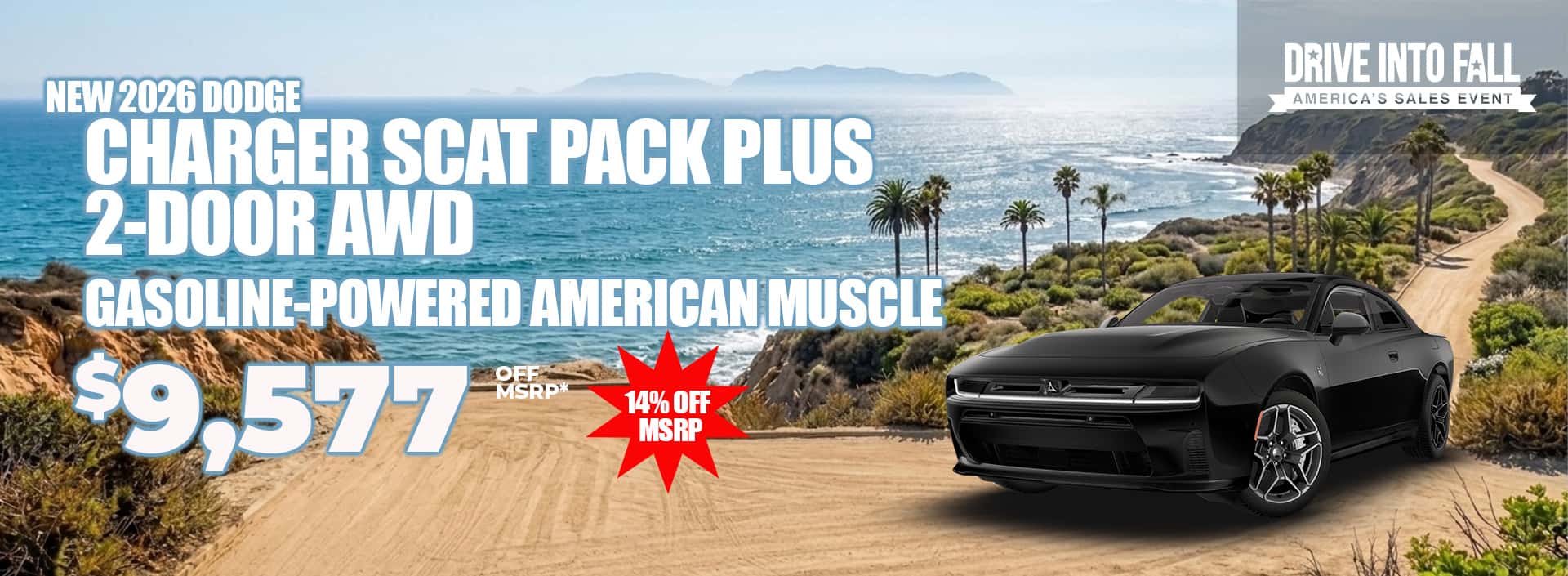 New 2026 Dodge CHARGER SCAT PACK PLUS 2-DOOR AWD Gasoline-Powered American Muscle $9,577 OFF MSRP*