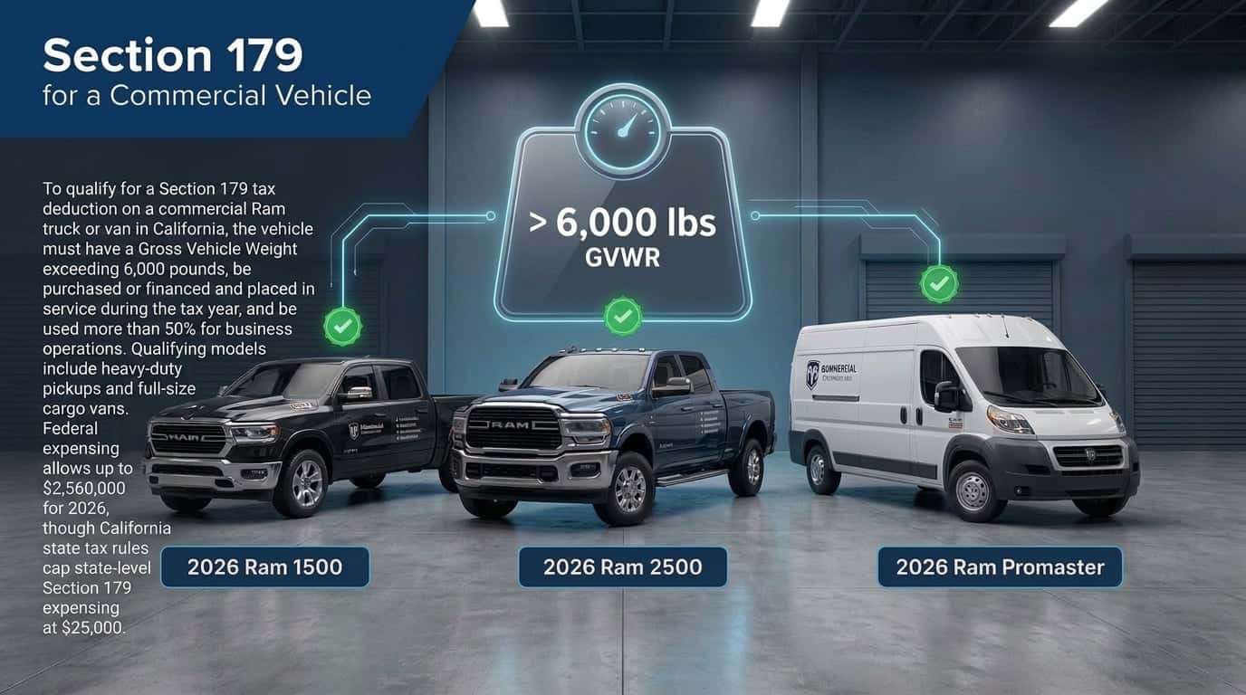 Which 2026 Ram Commercial Vehicles Qualify for Section 179
