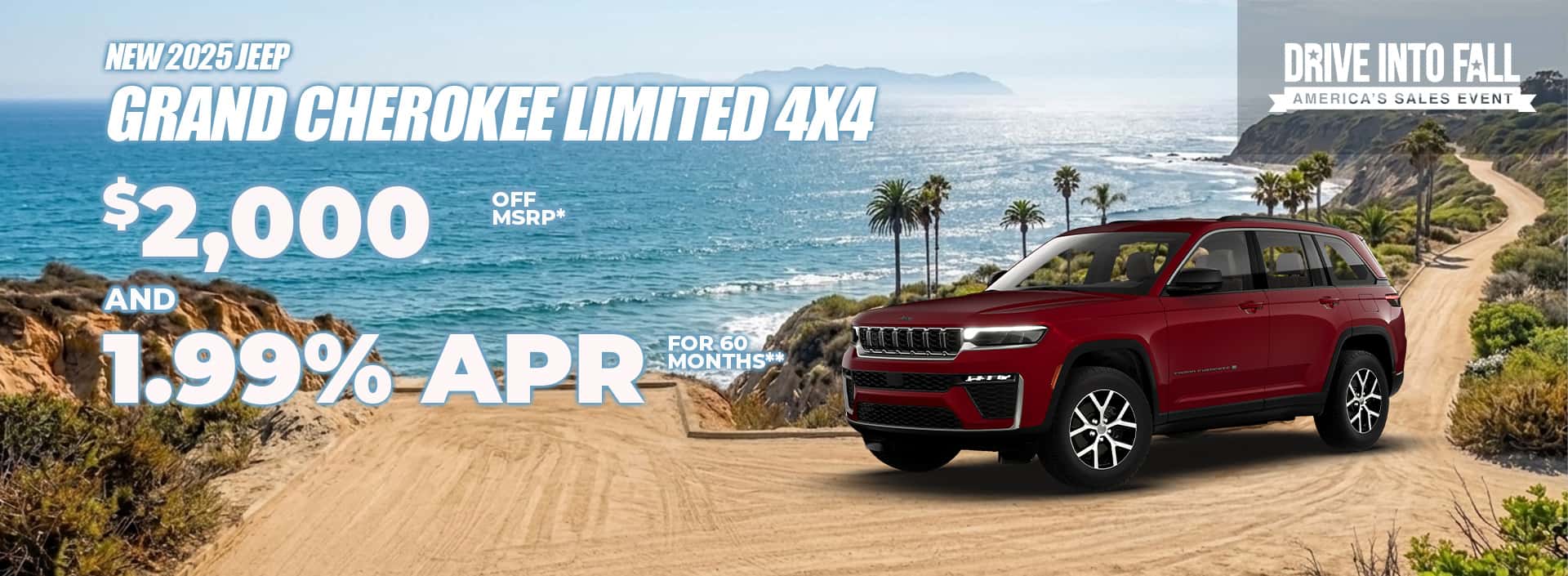 New 2025 Jeep GRAND CHEROKEE LIMITED 4X4 $2,000 MSRP* AND 1.99% APR FOR 60 MONTHS**