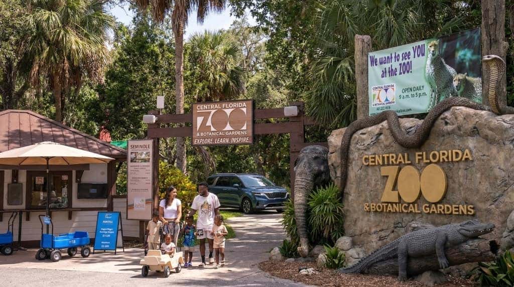 Entrance to the Central Florida Zoo and Botanical Gardens in Sanford FL