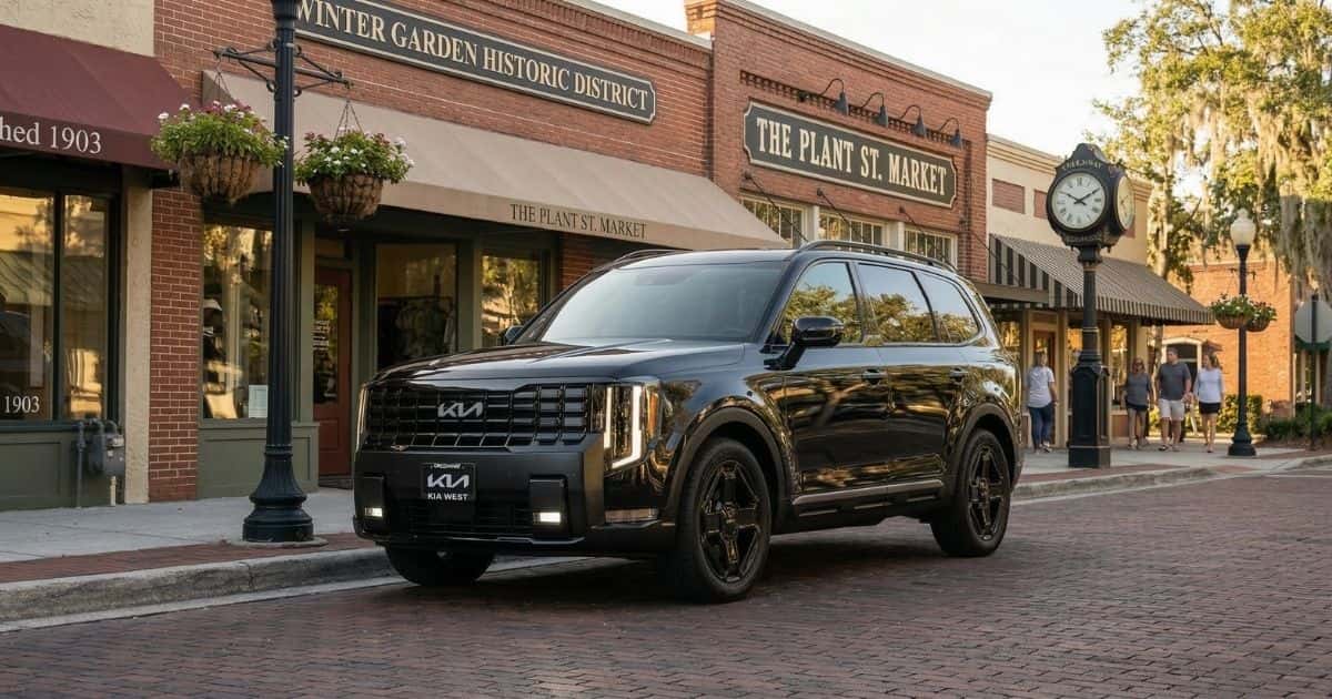 2027 Kia Telluride driving near Winter Garden and Greenway Kia West