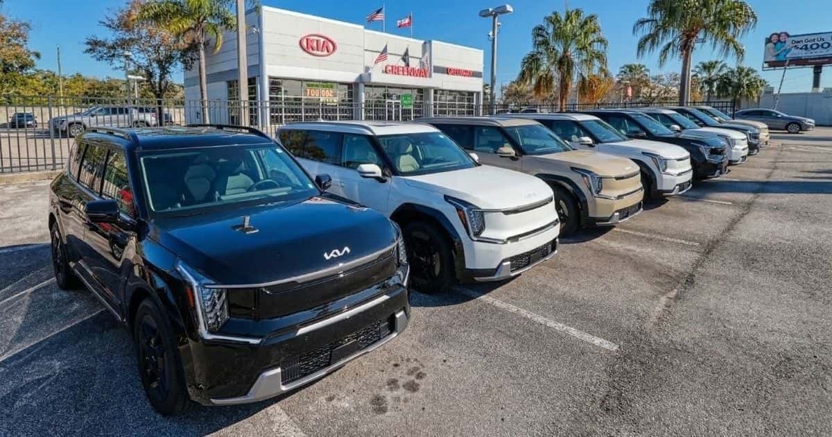 Massive lot inventory of the new Kia Telluride at Greenway Kia West