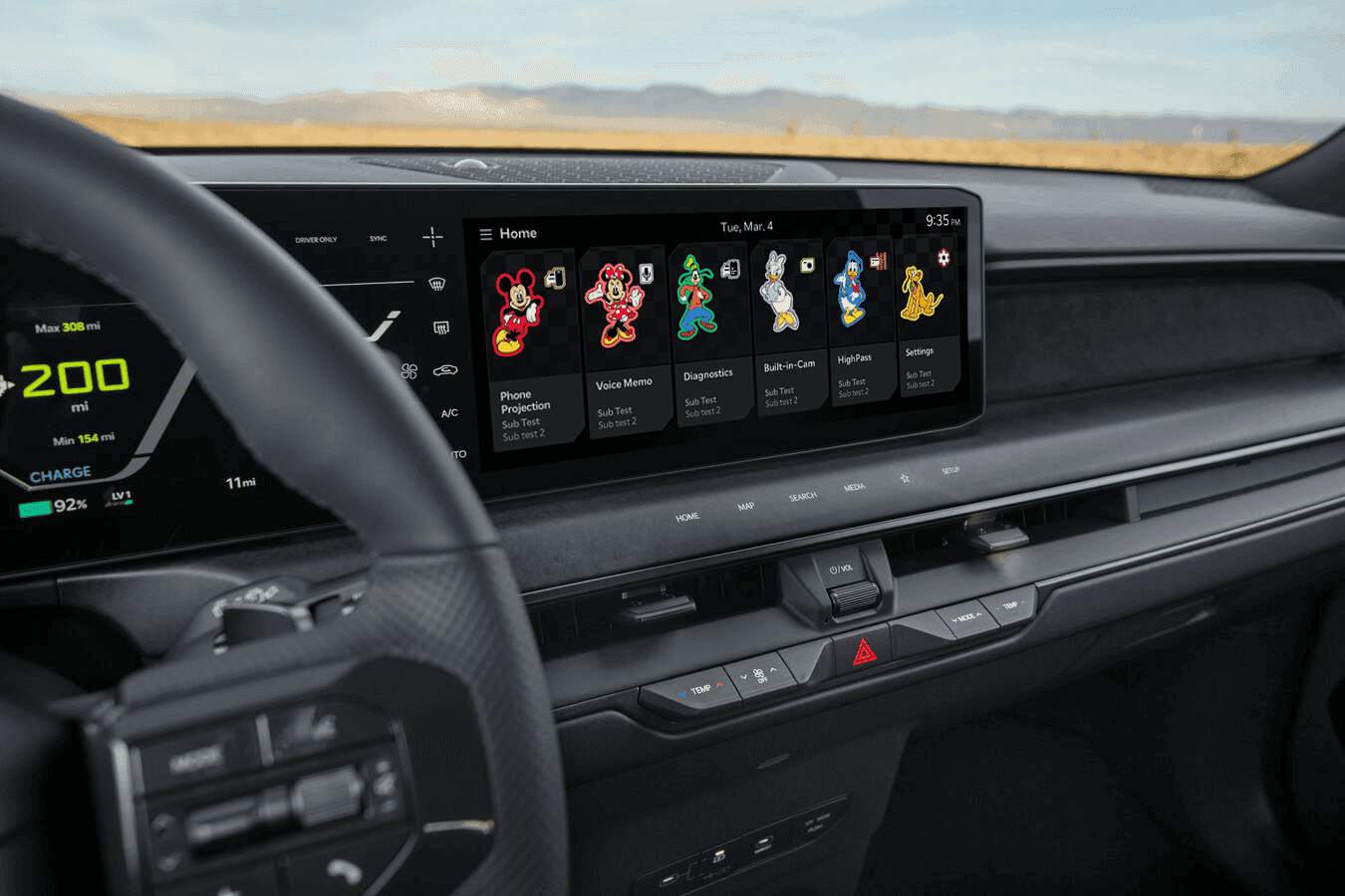 Classic Disney Digital Dashboard Theme for Kia
