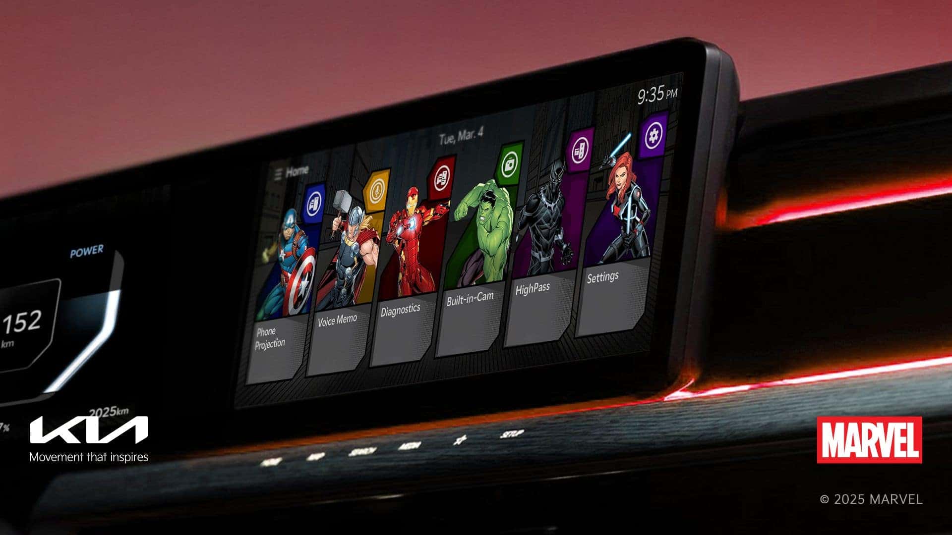 Marvel Superheroes Digital Dash Theme for Kia