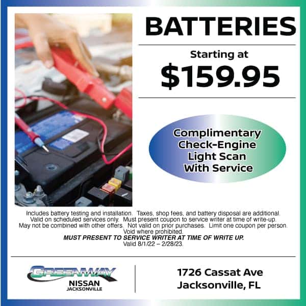 Nissan Service Specials Oil Change Coupons in Jacksonville