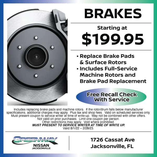 Nissan Service Specials Oil Change Coupons in Jacksonville