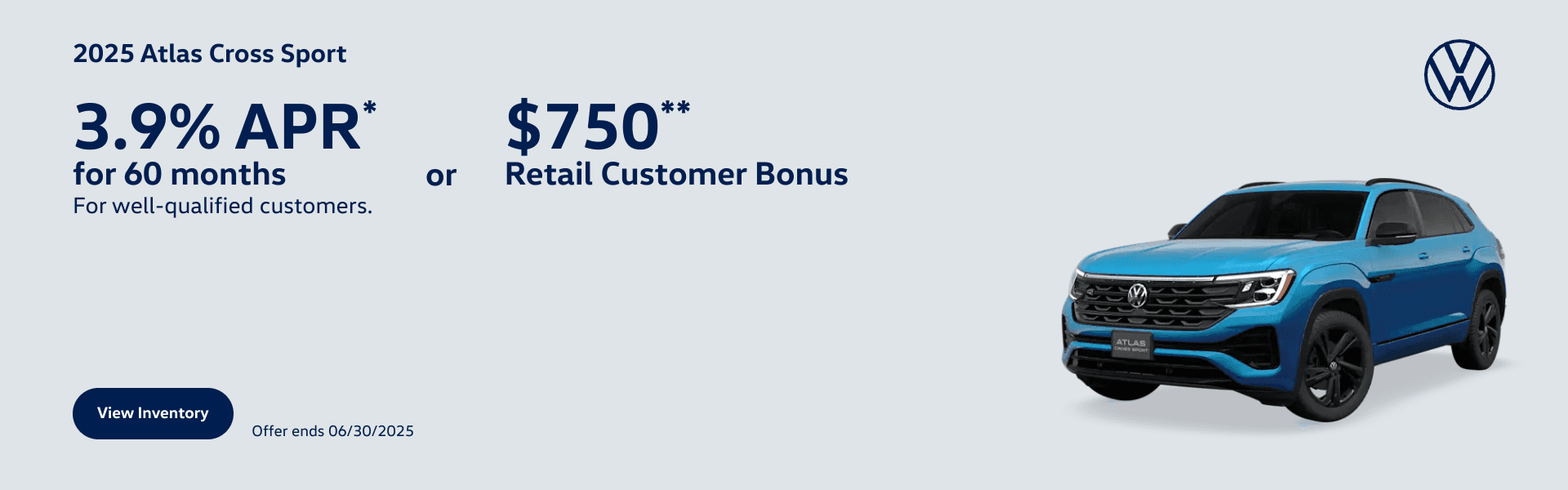 Atlas Cross Sport APR or Customer Bonus Offer - June 2025