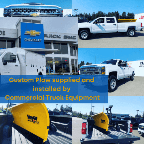Custom snow plow supplied and installed by commercial truck equipment