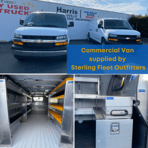 Commercial van custom boxes supplied by Sterling Fleet Outfitters