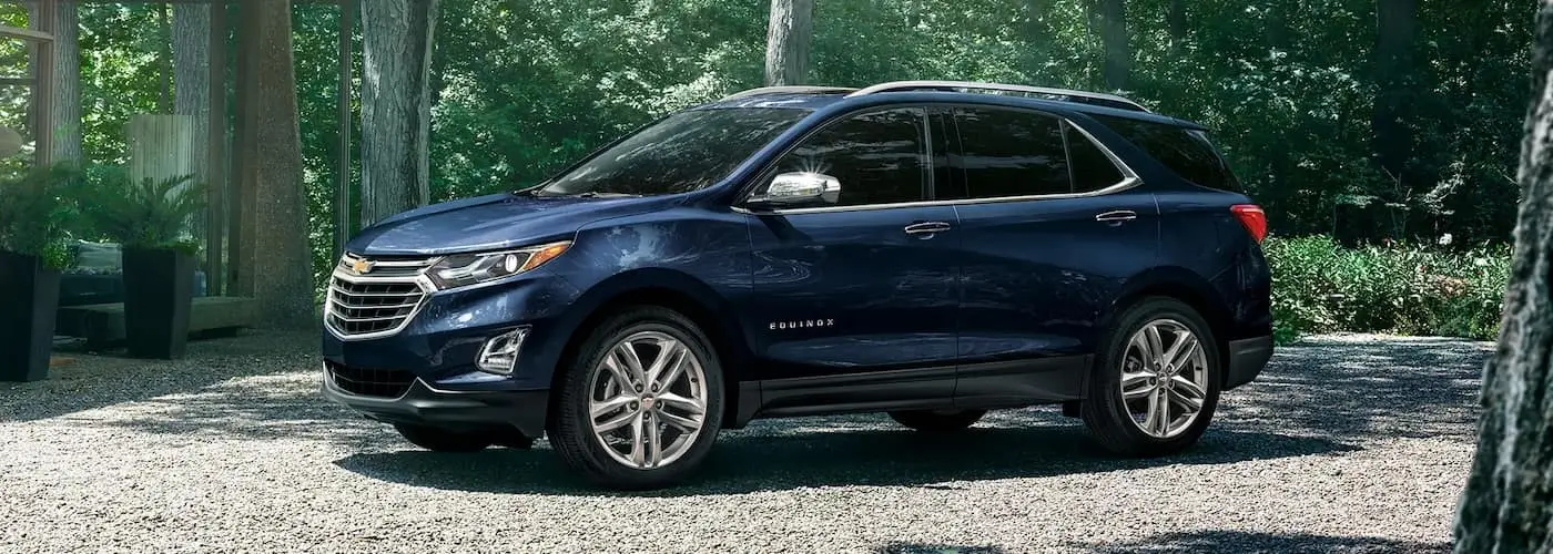 2020 chevy equinox dark blue parked outside