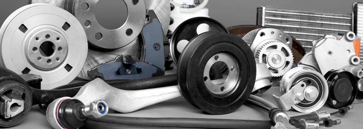 close up of oem car parts