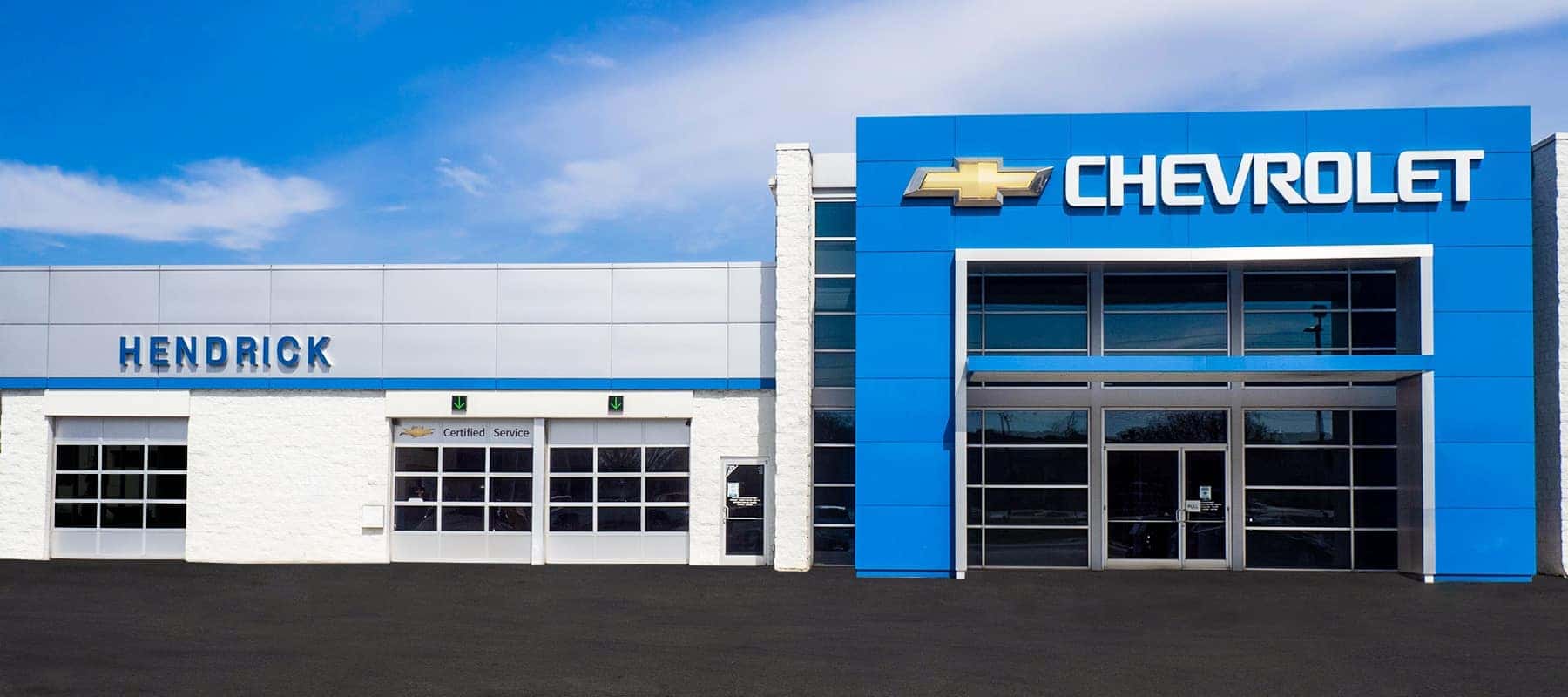 An exterior shot of a Chevrolet dealership