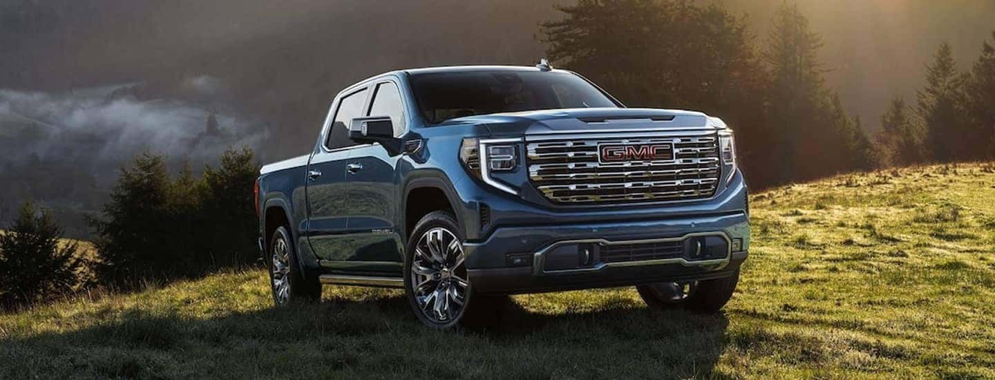 GMC truck driving on land