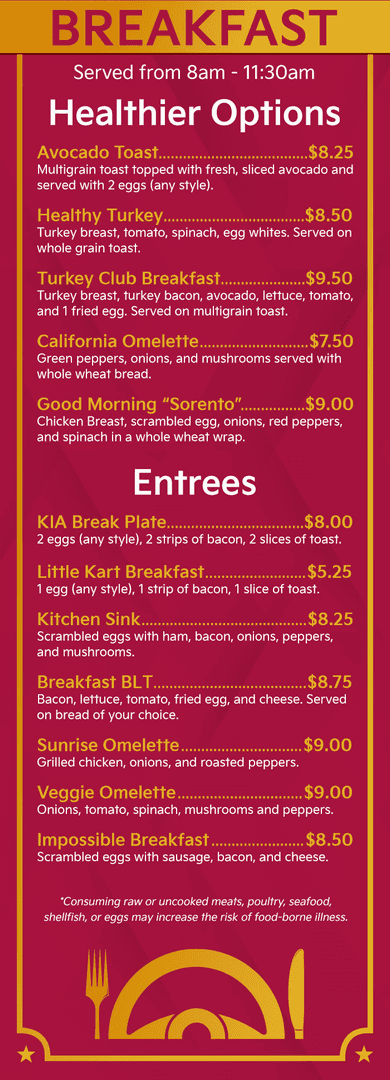 Breakfast Menu