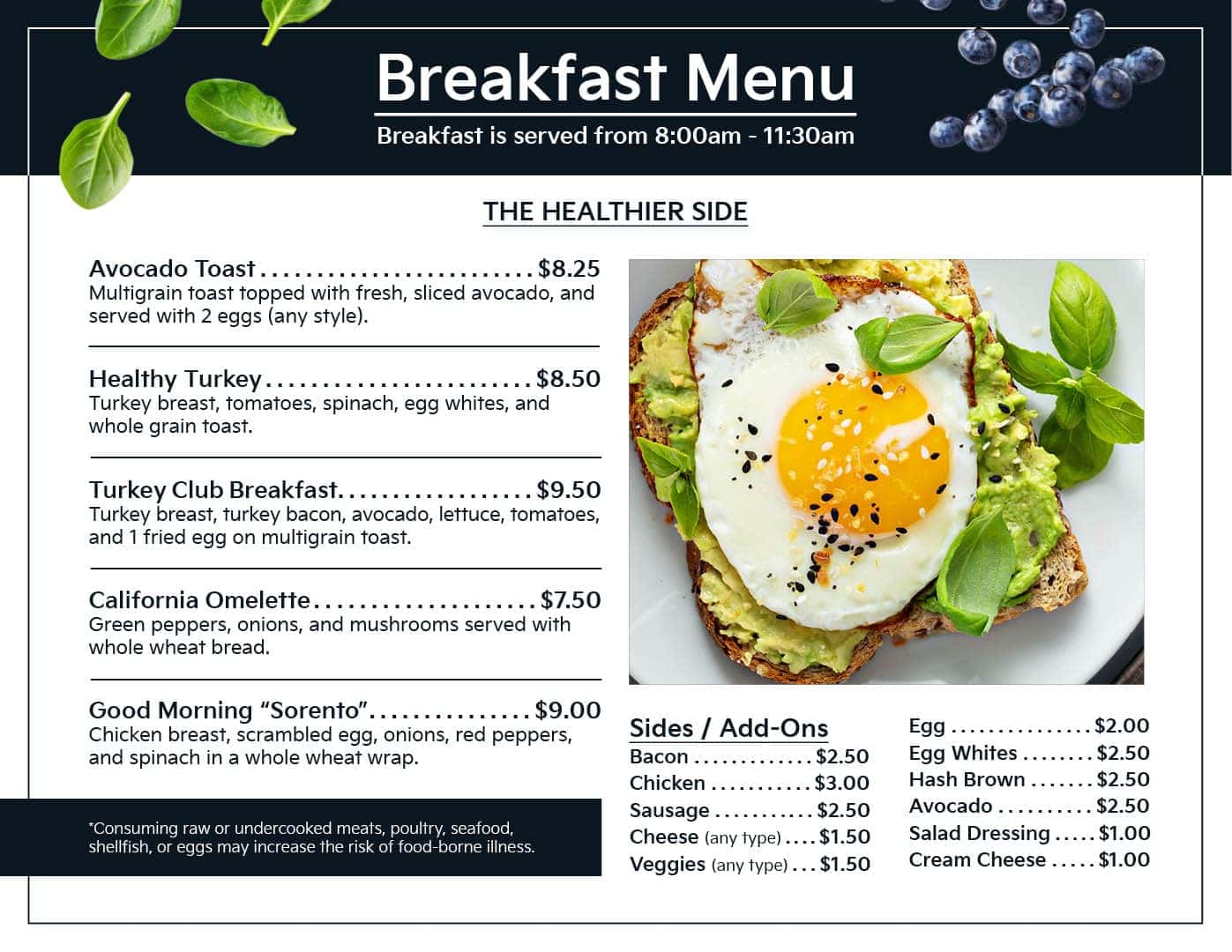 Breakfast Menu