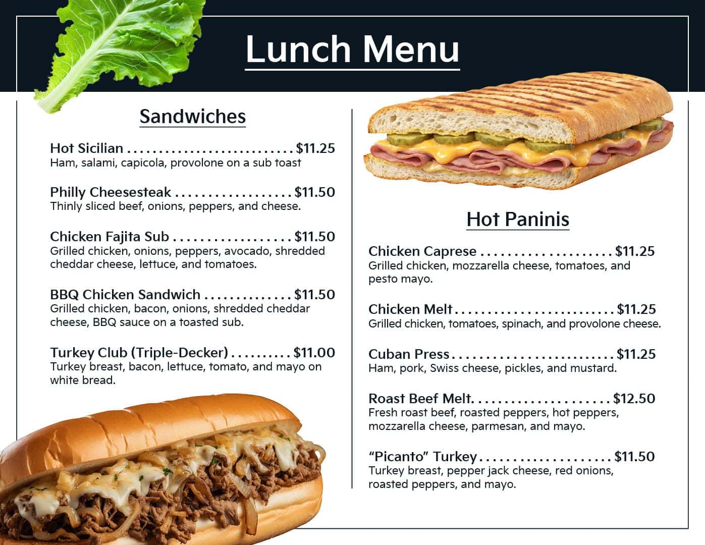Lunch Menu