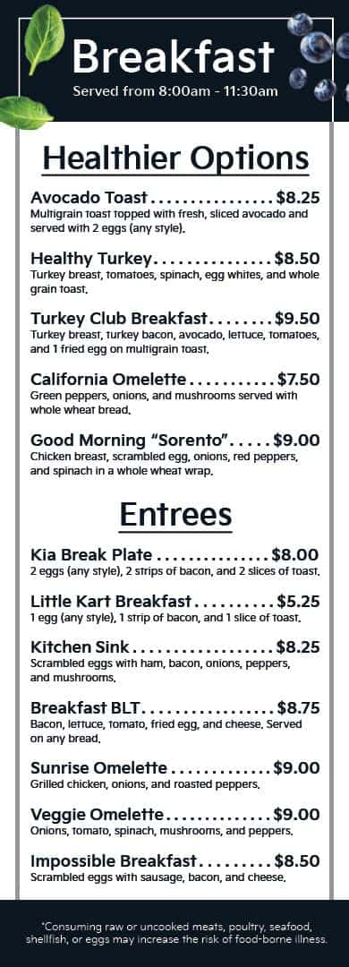Breakfast Menu
