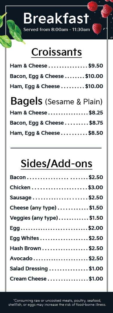 Breakfast Menu