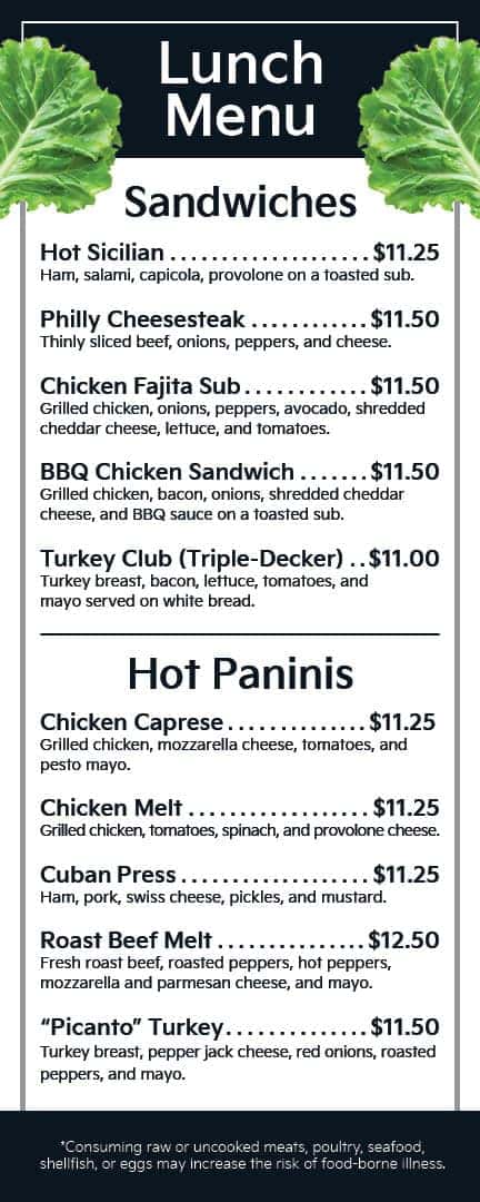 Lunch Menu
