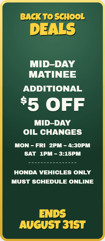 $5 Off Mid Day Oil Changes