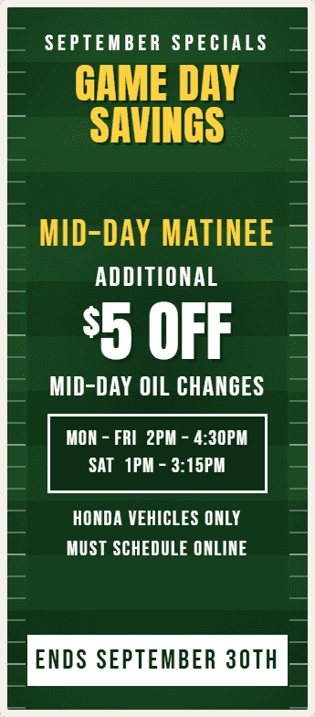 Mid Day $5 Off Oil Change