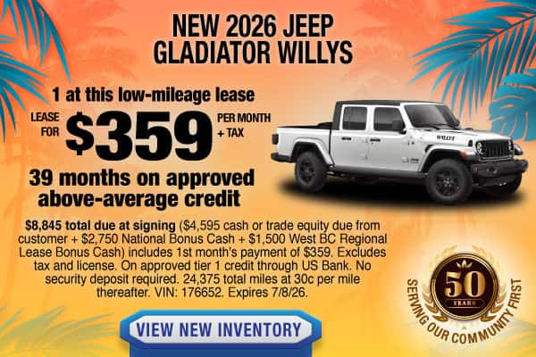 New 2026 Jeep Gladiator Willys