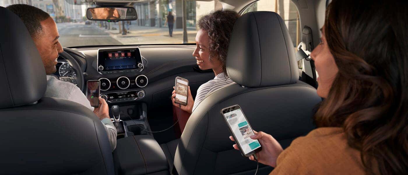 2020 Nissan Sentra Three people enjoying the ride in their Nissan Sentra