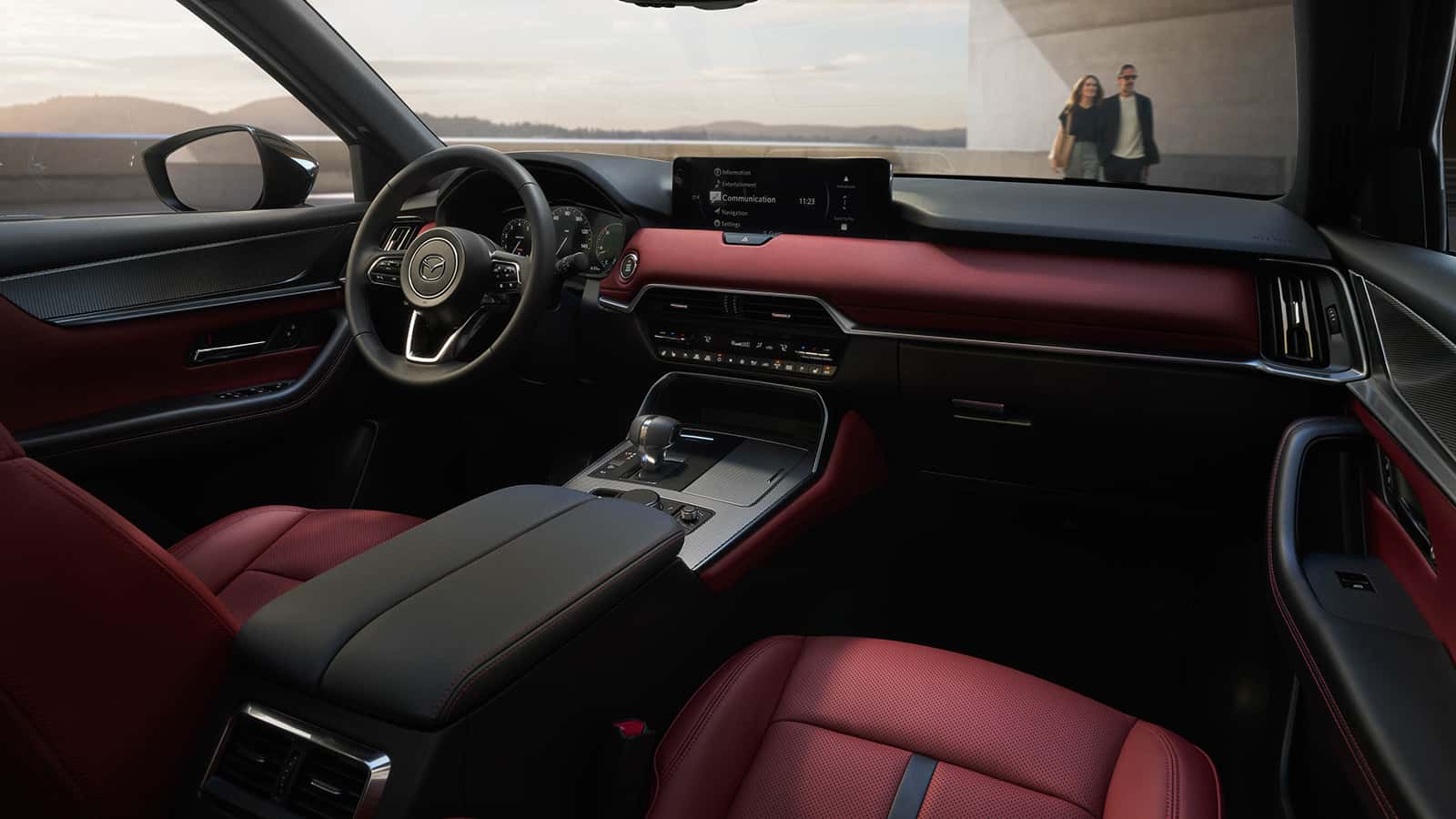 Red interior of a Mazda CX-70