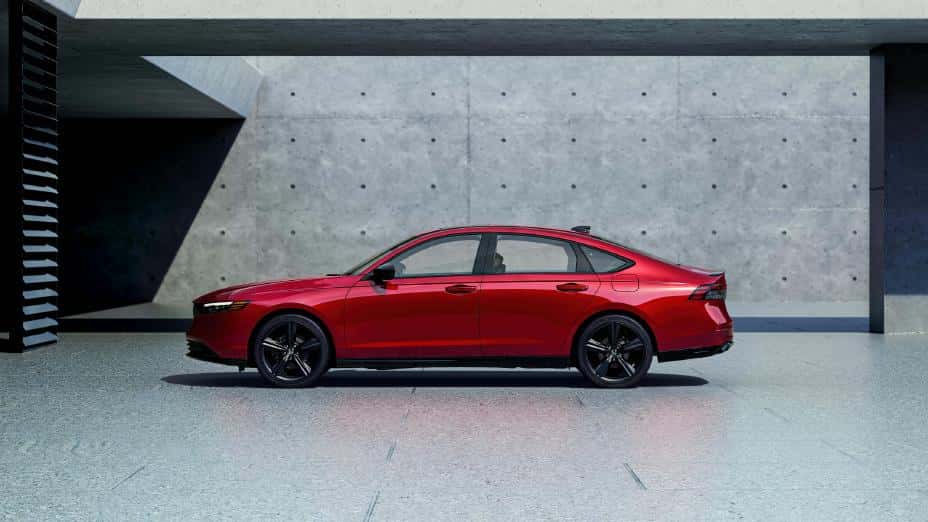Red Honda Accord Sedan sideways view