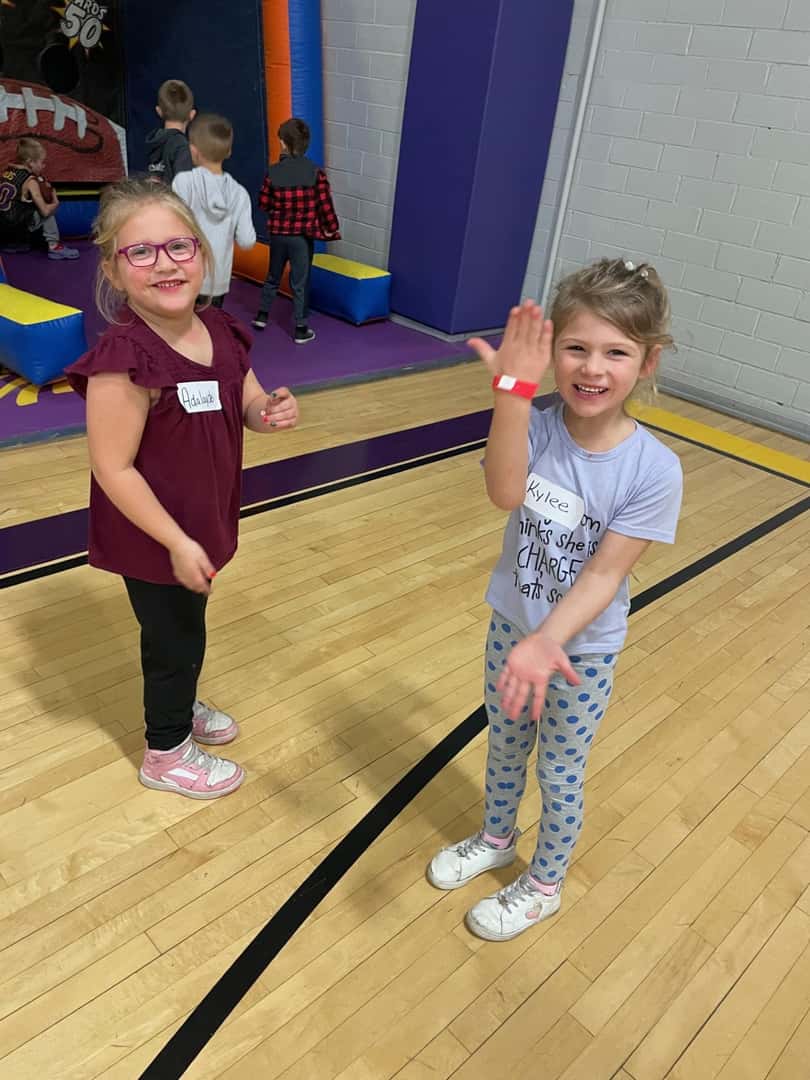 two children in gym