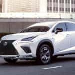 White 2020 Lexus NX on City Street
