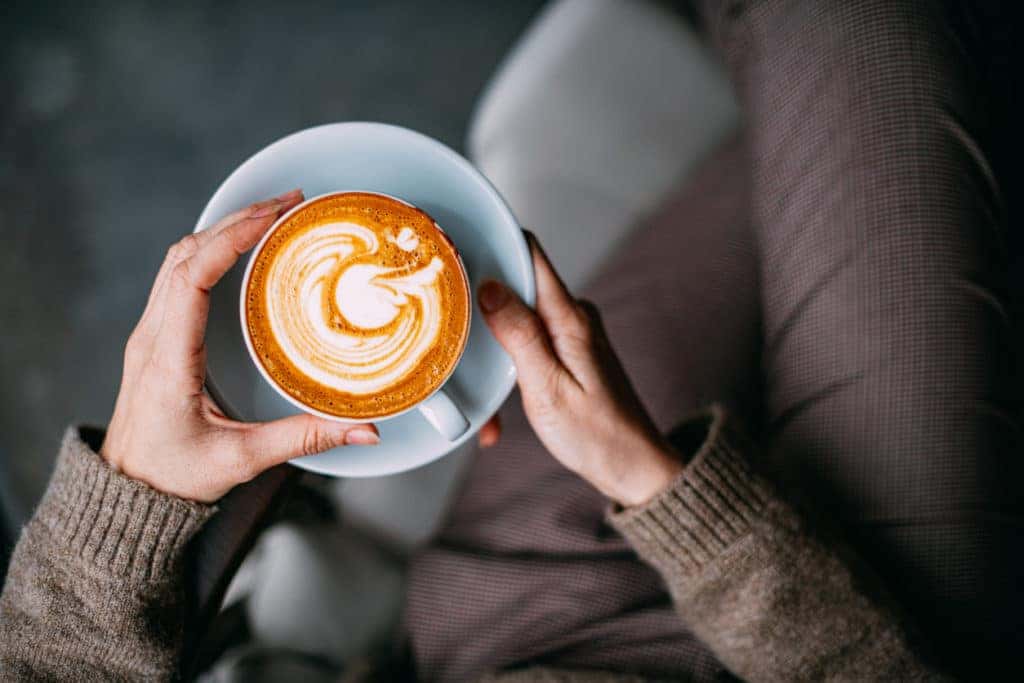Woman Holding Coffee Latte