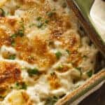 Cheesy Scalloped Potatoes fresh out of the oven