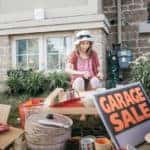 Kids helping with garage sale
