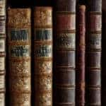 isolated image of old book covers, vintage book bindings, spines
